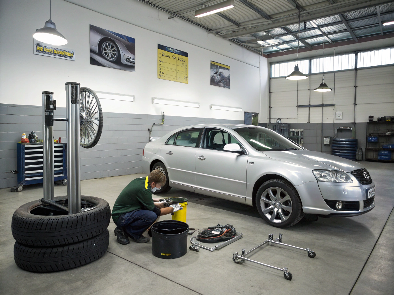 Mobile brake repair in a parking lot