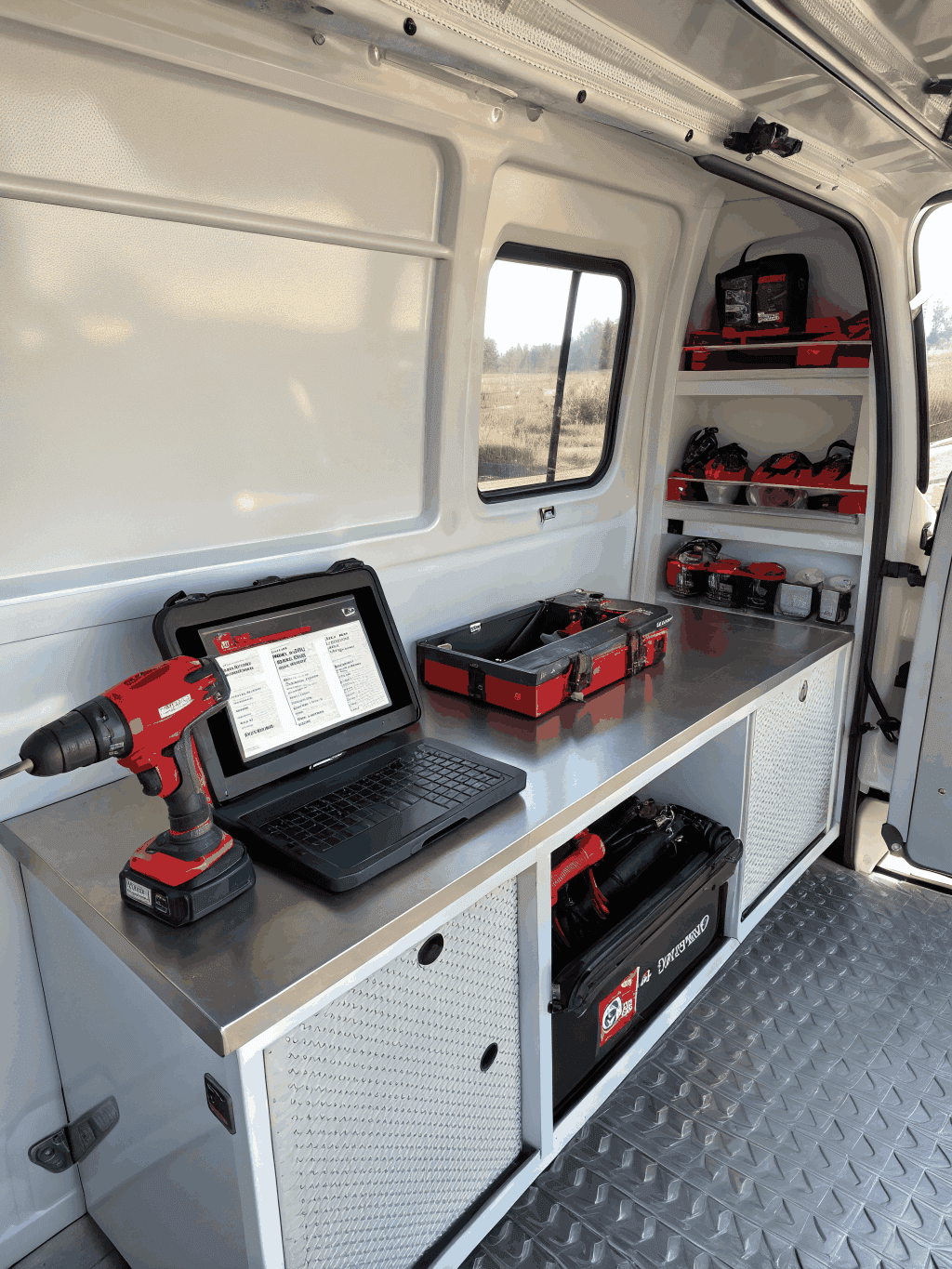 Mobile OBD-II diagnostic scanner used on dealership vehicle