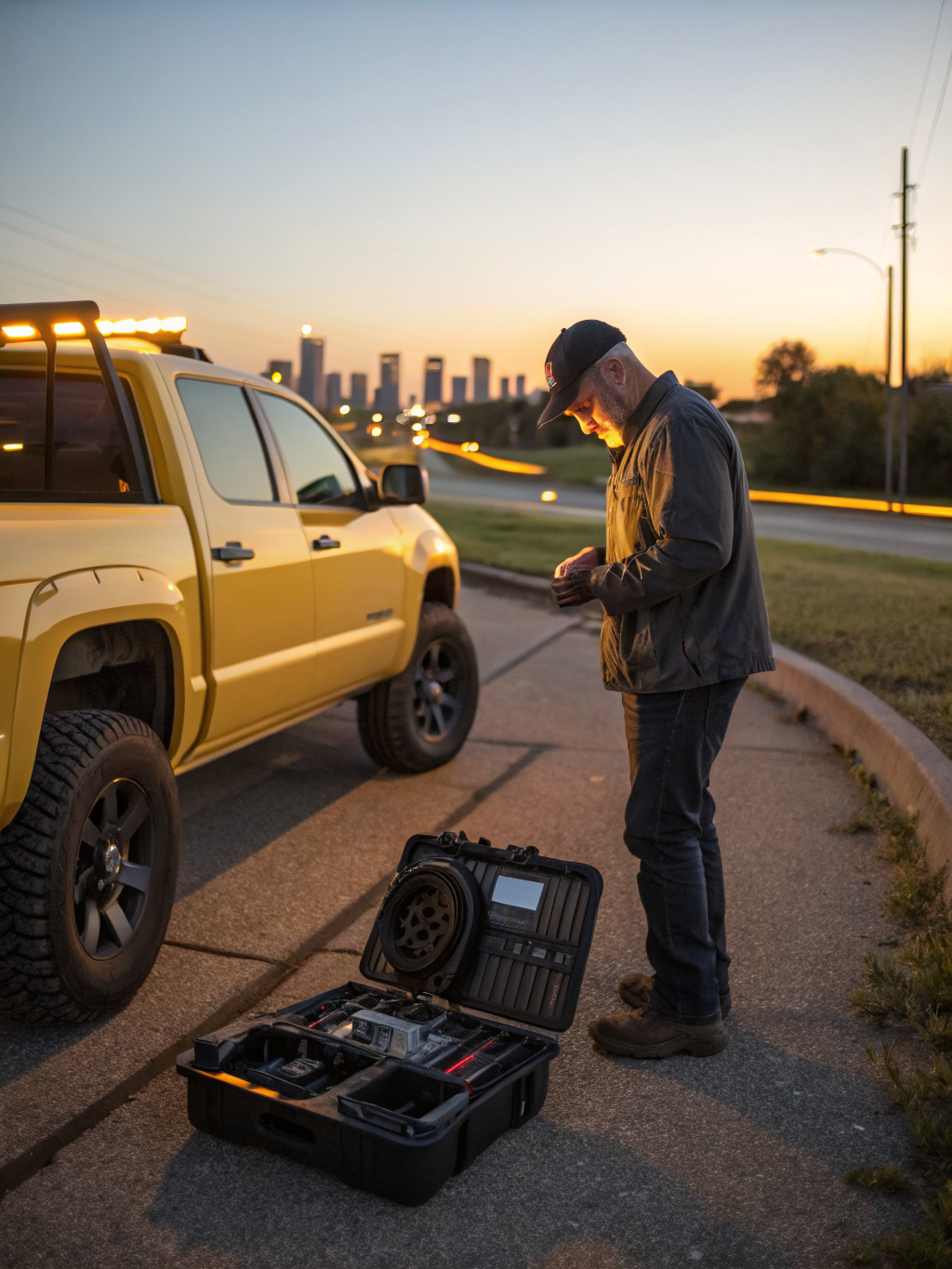 Redneck Roadside Tech Mobile Tire Service in action in Cincinnati