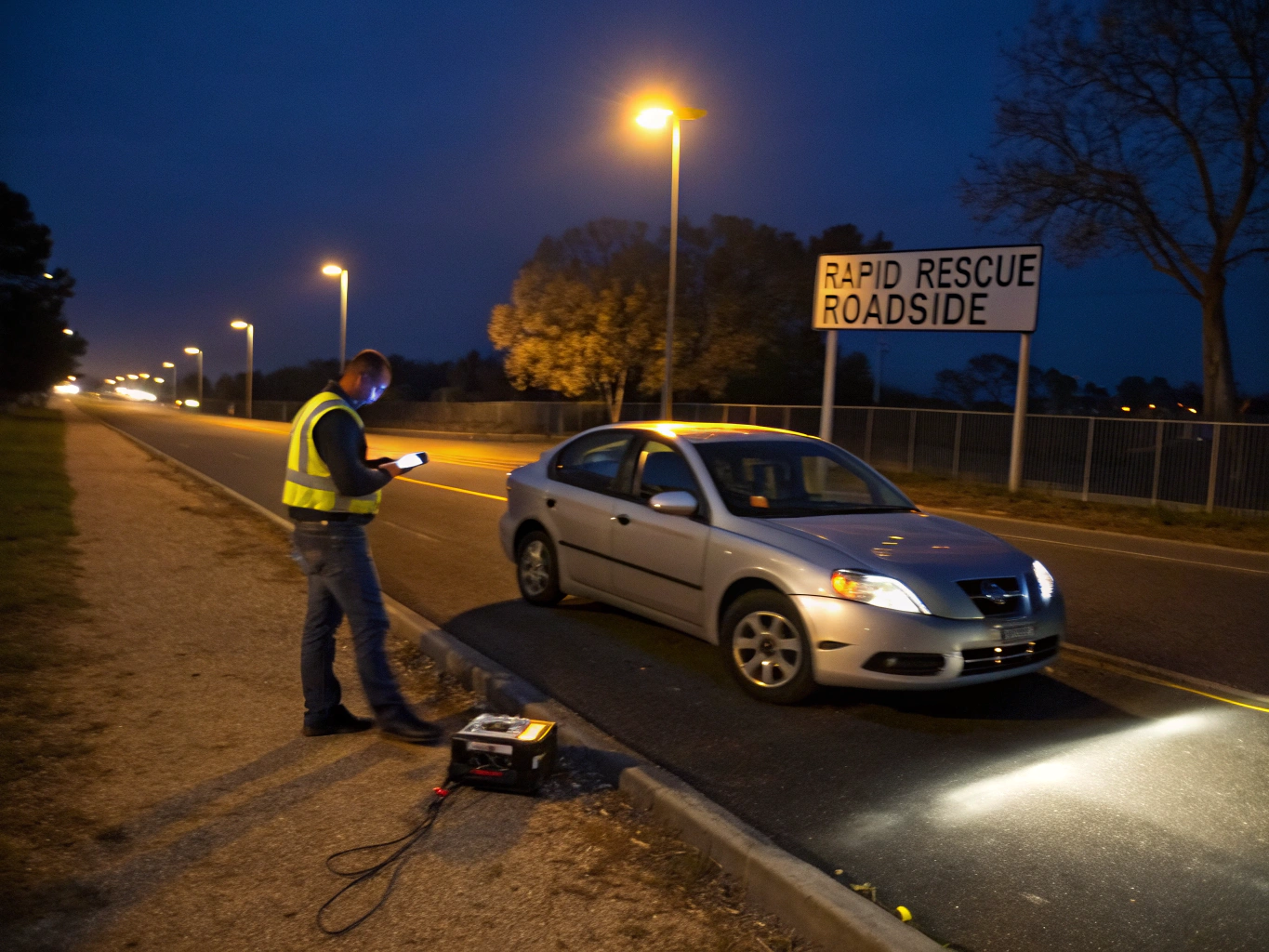 Mobile service van providing roadside assistance for dealership fleet