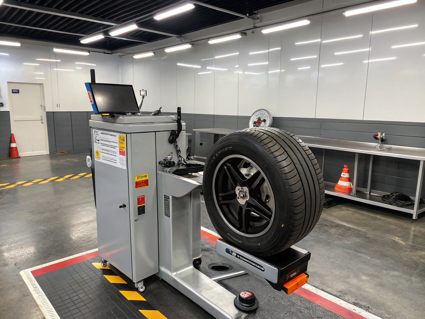 Professional tire mounting machine for commercial fleet tire services